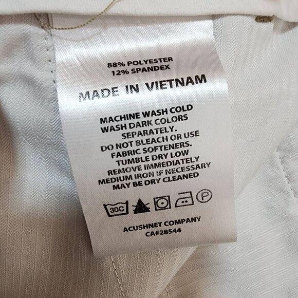 FootJoy Men's Size 34 x 30 Kahki Flat Front Polyester Blend Flat Front Golf Pant - Picture 8 of 11